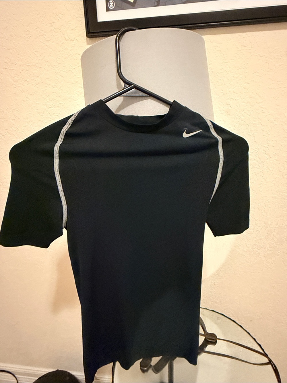 Youth Children M Nike Black Short-Sleeve Athletic Tee with Gray Accent